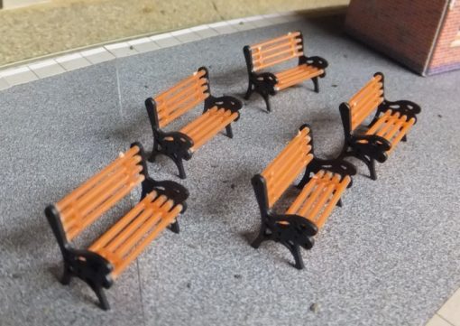 N Gauge Station Bench 5 Pack - Image 2