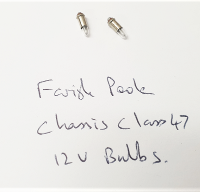 Graham Farish Poole Chassis Class 47 12V Bulbs